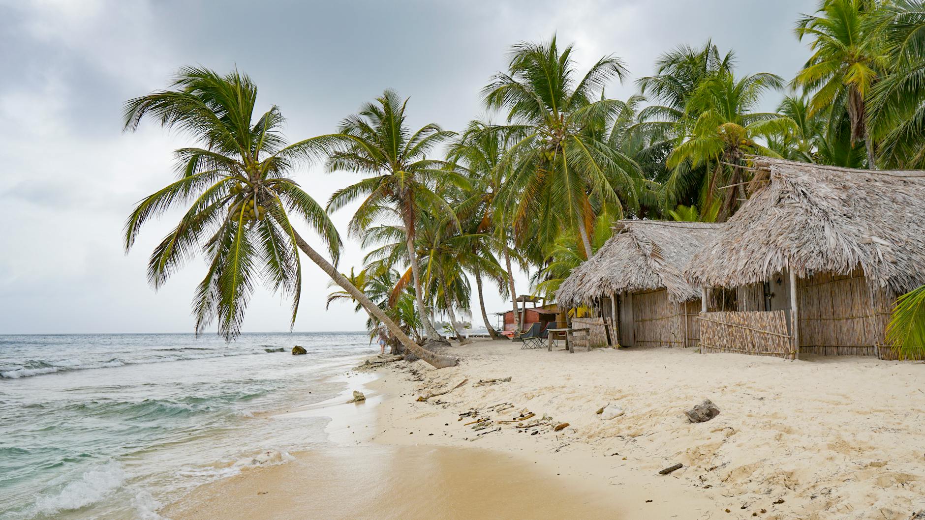Palm-fringed cays and turquoise water while sailing in Guna Yala (San Blas Islands)